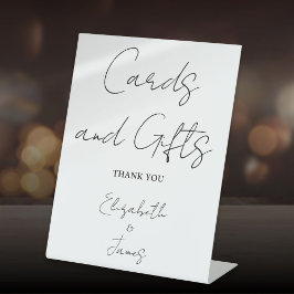 Schwarzweiß-Minimalistische Skriptkarten und -gesc Sockelschild