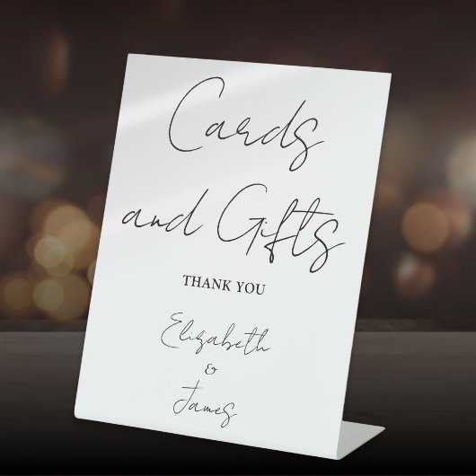 Schwarzweiß-Minimalistische Skriptkarten und -gesc Sockelschild