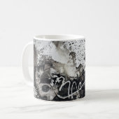 Schwarzweiß mit abstraktem Hintergrund Kaffeetasse (Vorderseite Links)