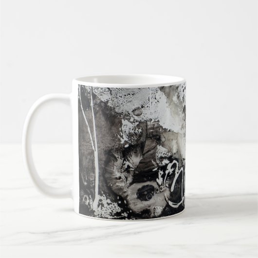 Schwarzweiß mit abstraktem Hintergrund Kaffeetasse (Links)