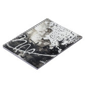 Schwarzweiß mit abstraktem Hintergrund Notizblock (Linke Seite)