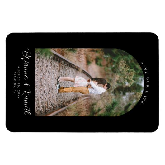 Schwarzweiß mit Arch-Foto gerettet Magnet (Horizontal)