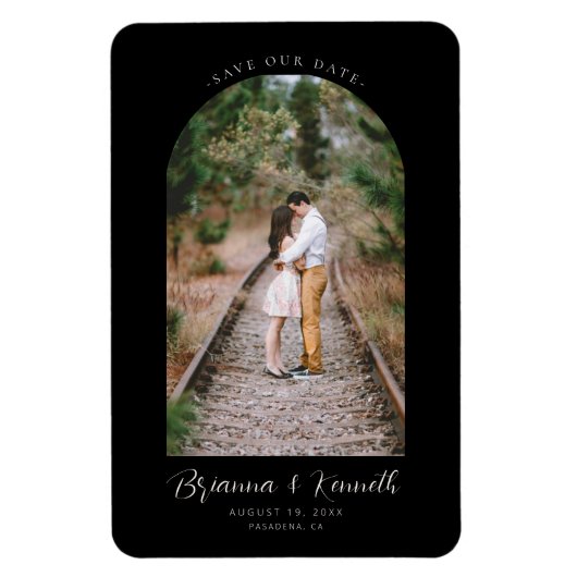 Schwarzweiß mit Arch-Foto gerettet Magnet (Vertikal)