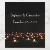 Schwarzweiß mit Kerzen-Gastgeschenk Hochzeit Weinetikett (Einzelnes Label)