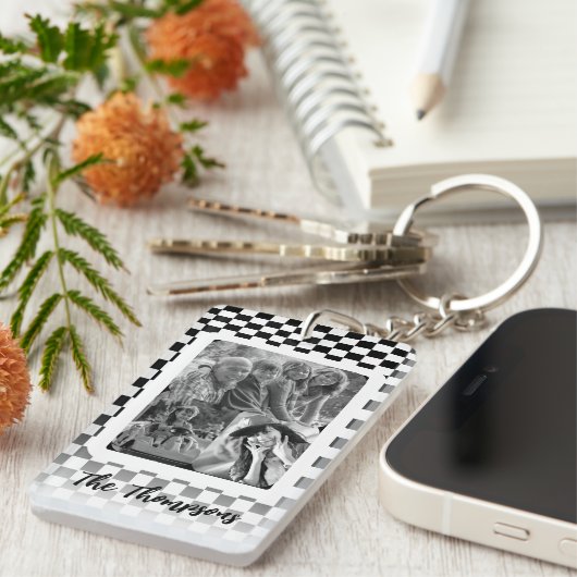 Schwarzweiß mit mehreren Fotos Schlüsselanhänger (Vorderseite rechts)