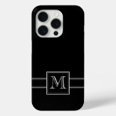 Schwarzweiß mit Monogramm Case-Mate iPhone Hülle (Rückseite)