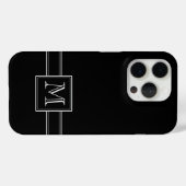 Schwarzweiß mit Monogramm Case-Mate iPhone Hülle (Rückseite (Horizontal))