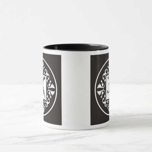 Schwarzweiss-mit Monogramm Tasse (Zentrum)