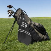 Schwarzweiß-Mit Monogramm Vorlage Golfer Golfhandtuch (Gras)