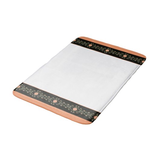 Schwarzweiß mit Pfirsiche Badematte (Schrägansicht)