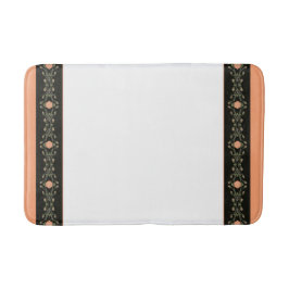 Schwarzweiß mit Pfirsiche Badematte