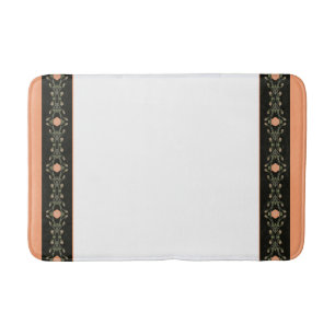 Schwarzweiß mit Pfirsiche Badematte