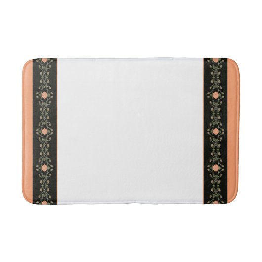 Schwarzweiß mit Pfirsiche Badematte (Vorderseite)