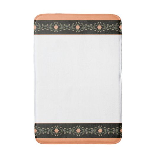 Schwarzweiß mit Pfirsiche Badematte (Vorderseite Vertikal)