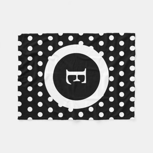 Schwarzweiß mit Punkten und Anfangsbezeichnung Fleecedecke (Vorderseite (Horizontal))