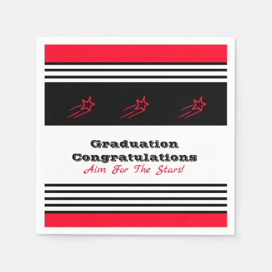 Schwarzweiß mit rotem Strichpapier Serviette (Vorderseite)