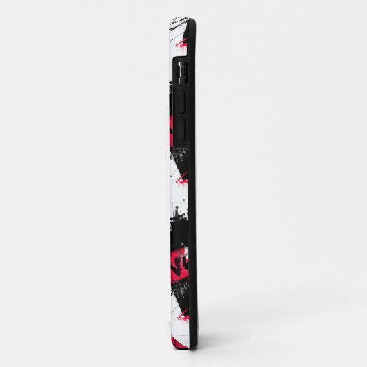 Schwarzweiß mit roten Flecken Liebe Muster Case-Mate iPhone Hülle (Hinten/Links)