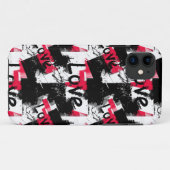 Schwarzweiß mit roten Flecken Liebe Muster Case-Mate iPhone Hülle (Rückseite (Horizontal))
