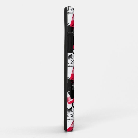 Schwarzweiß mit roten Flecken Liebe Muster Case-Mate iPhone Hülle (Hinten/Rechts)