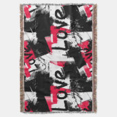 Schwarzweiß mit roten Flecken Liebe Muster Decke (Vorderseite Vertikal)