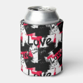 Schwarzweiß mit roten Flecken Liebe Muster Dosenkühler (Kanne Vorderseite)