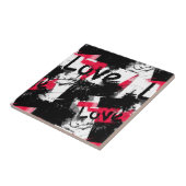 Schwarzweiß mit roten Flecken Liebe Muster Fliese (Seite)