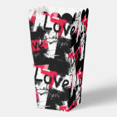 Schwarzweiß mit roten Flecken Liebe Muster Geschenkschachtel (Rückseite)