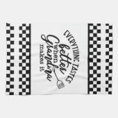Schwarzweiß mit Zitat Geschirrtuch (Horizontal)