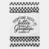 Schwarzweiß mit Zitat Geschirrtuch (Vertikal)