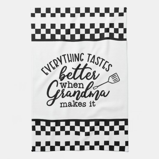 Schwarzweiß mit Zitat Geschirrtuch (Vertikal)