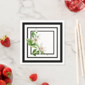 Schwarzweiß mit Zitronenblüte Serviette (Beispiel)