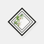 Schwarzweiß mit Zitronenblüte Serviette (Ecke)