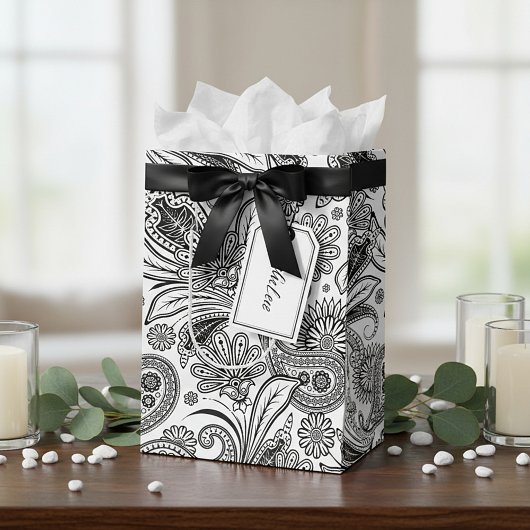 Schwarzweiß Mittlere Geschenktüte