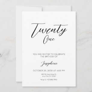 Schwarzweiß, modern minimalistisch, einfach Geburt Einladung