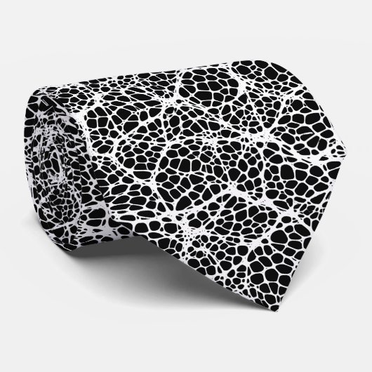 Schwarzweiß Moderne Bio Muster Krawatte (Gerollt)