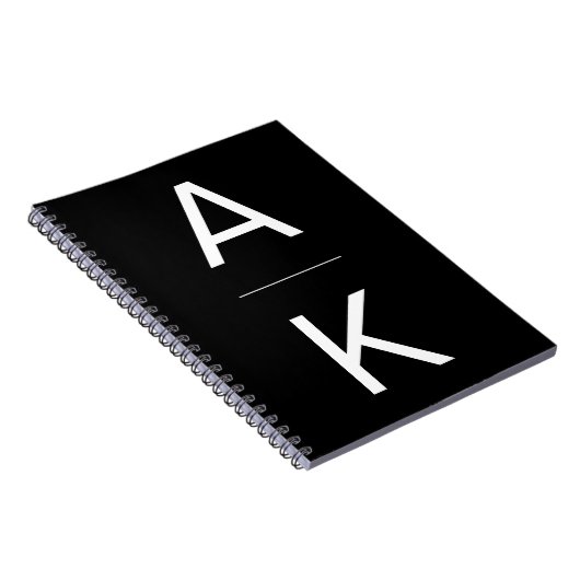 Schwarzweiß, moderne personalisierte Monogramm Notizblock (Rechte Seite)