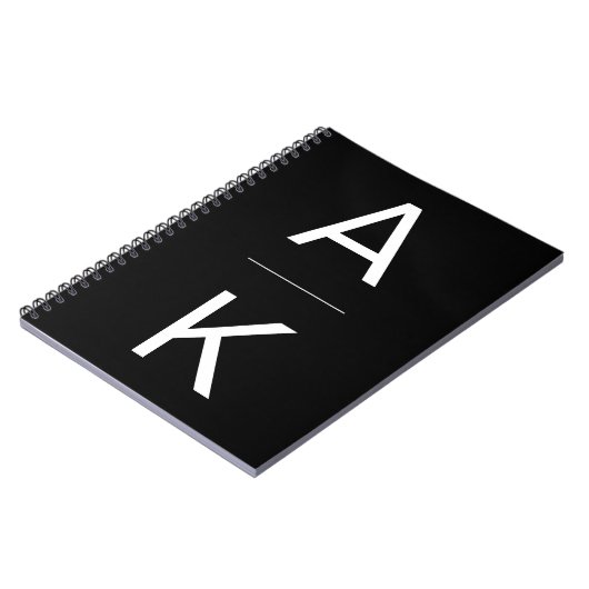 Schwarzweiß, moderne personalisierte Monogramm Notizblock (Linke Seite)