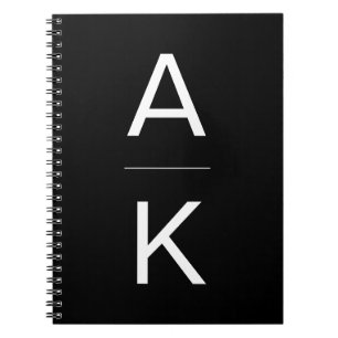 Schwarzweiß, moderne personalisierte Monogramm Notizblock