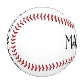 Schwarzweiß-Moderne Typografie Baseball (Vorderseite Links)