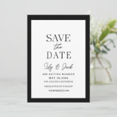 Schwarzweiß Moderner Minimal Save The Date (Stehend Vorderseite)