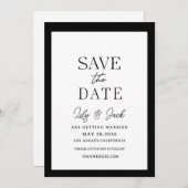 Schwarzweiß Moderner Minimal Save The Date (Vorne/Hinten)