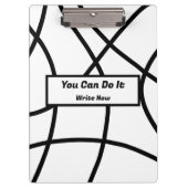 Schwarzweiß Moderner Minimalistischer Abstrakt Klemmbrett (Vorderseite)