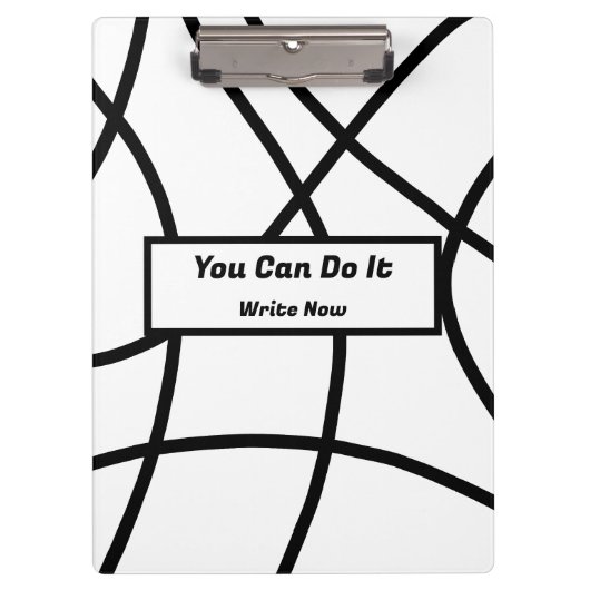 Schwarzweiß Moderner Minimalistischer Abstrakt Klemmbrett (Vorderseite)