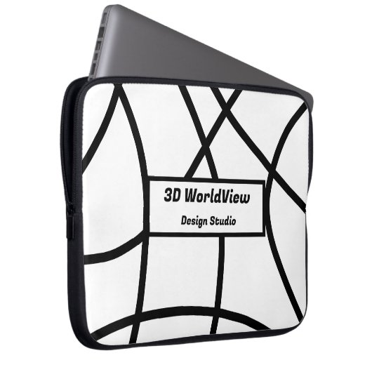 Schwarzweiß Moderner Minimalistischer Abstrakt Laptopschutzhülle (Vorne Rechts)