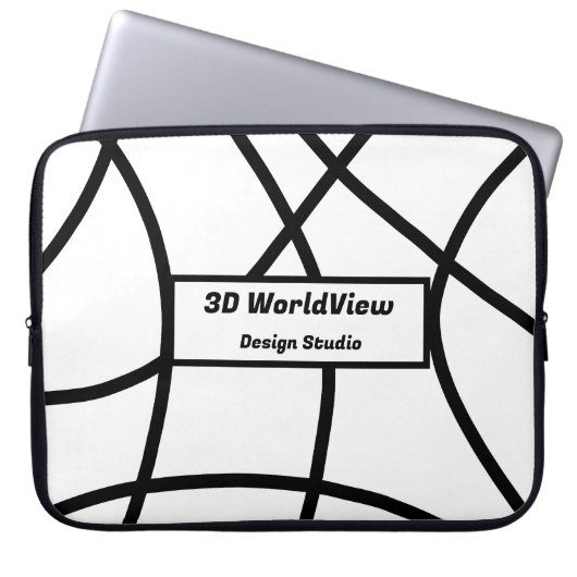 Schwarzweiß Moderner Minimalistischer Abstrakt Laptopschutzhülle (Vorderseite)