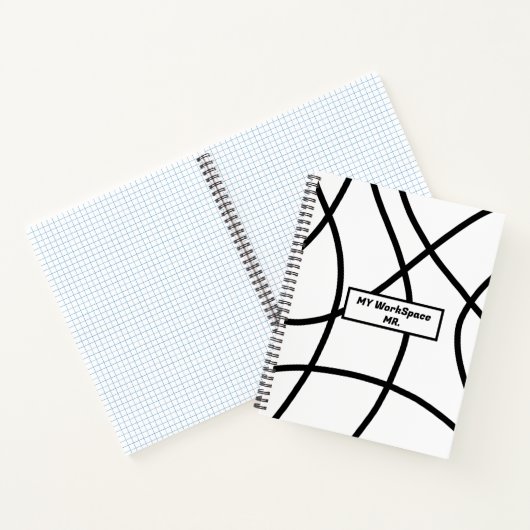 Schwarzweiß Moderner Minimalistischer Abstrakt Notizblock (Innenseite)