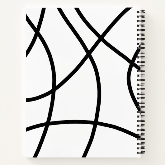 Schwarzweiß Moderner Minimalistischer Abstrakt Notizblock (Rückseite)