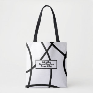 Schwarzweiß Moderner Minimalistischer Abstrakt Tasche