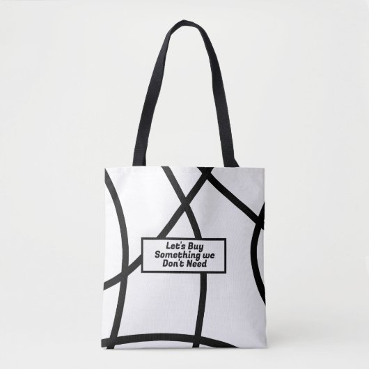 Schwarzweiß Moderner Minimalistischer Abstrakt Tasche (Vorderseite)