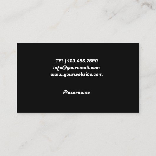 Schwarzweiß Moderner Minimalistischer Abstrakt Visitenkarte (Rückseite)